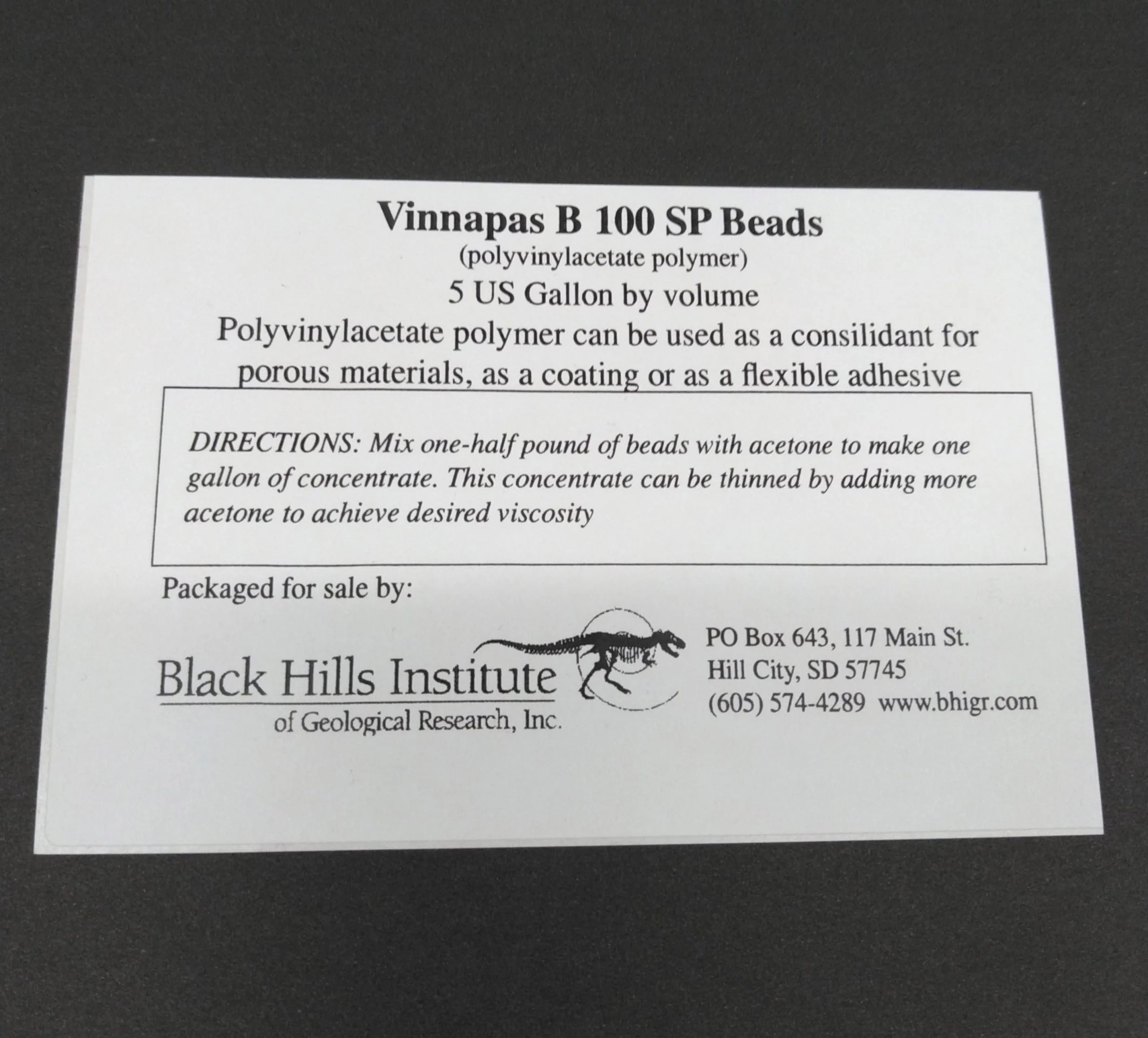PVA Vinnapas B 100SP (Polyvinyl Acetate) Beads - 1 Pint - Sealant