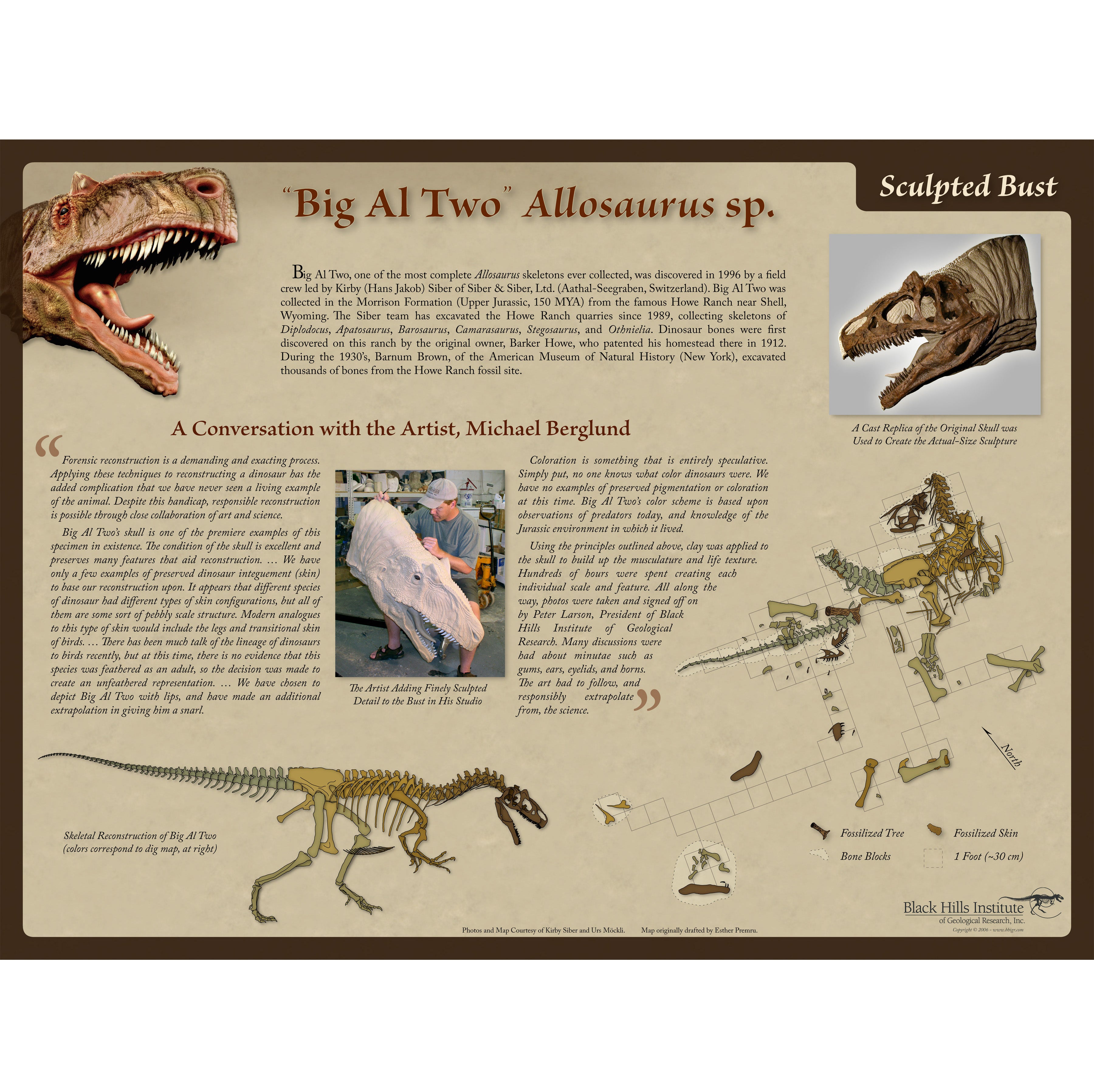 Allosaurus sp. BIG AL TWO Sculpted Bust Poster