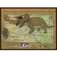 Triceratops - South Dakota's State Fossil Map Poster Map